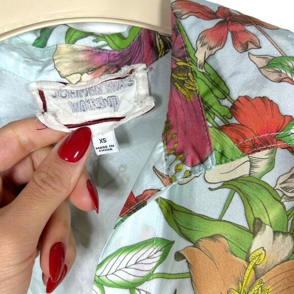 Johnny Was Liliana Oversized Weekend Tunic Shirt Top Floral Print Silk Size XS - Picture 8 of 9
